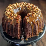 German Chocolate Bundt Cake with Caramel Pecan Topping