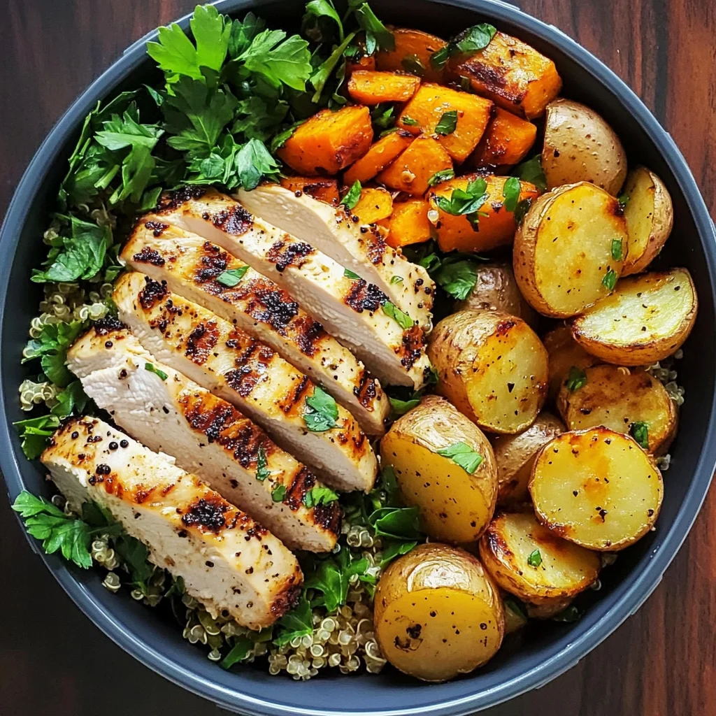 Grilled Chicken Power Bowl with Quinoa & Roasted Veggies