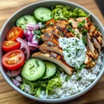 Grilled Chicken & Rice Veggie Bowl with Herb Yogurt