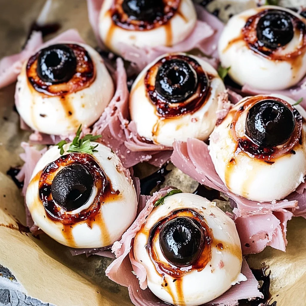 Halloween Antipasto Eyeballs Appetizer