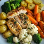 Herb-Crusted Fish with Steamed Veggies & Boiled Potatoes