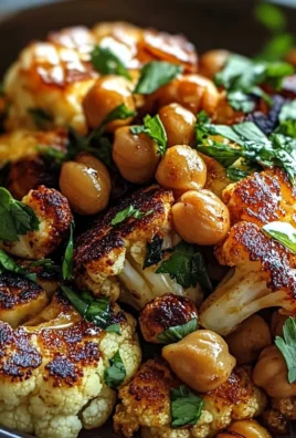 Honey Curry Roasted Cauliflower with Grilled Halloumi and Crunchy Chickpeas