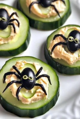 Keto Spider Cucumber Appetizer Bites