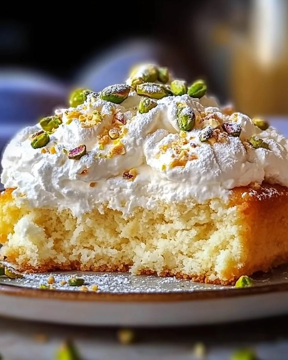 Lemon Pistachio Ricotta Cloud Cake
