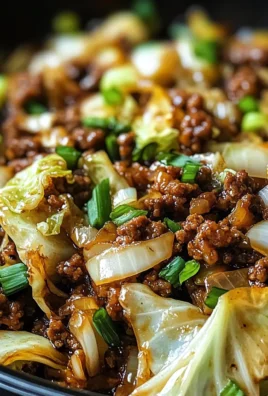 Mongolian-Style Ground Beef Stir-Fry with Crispy Cabbage