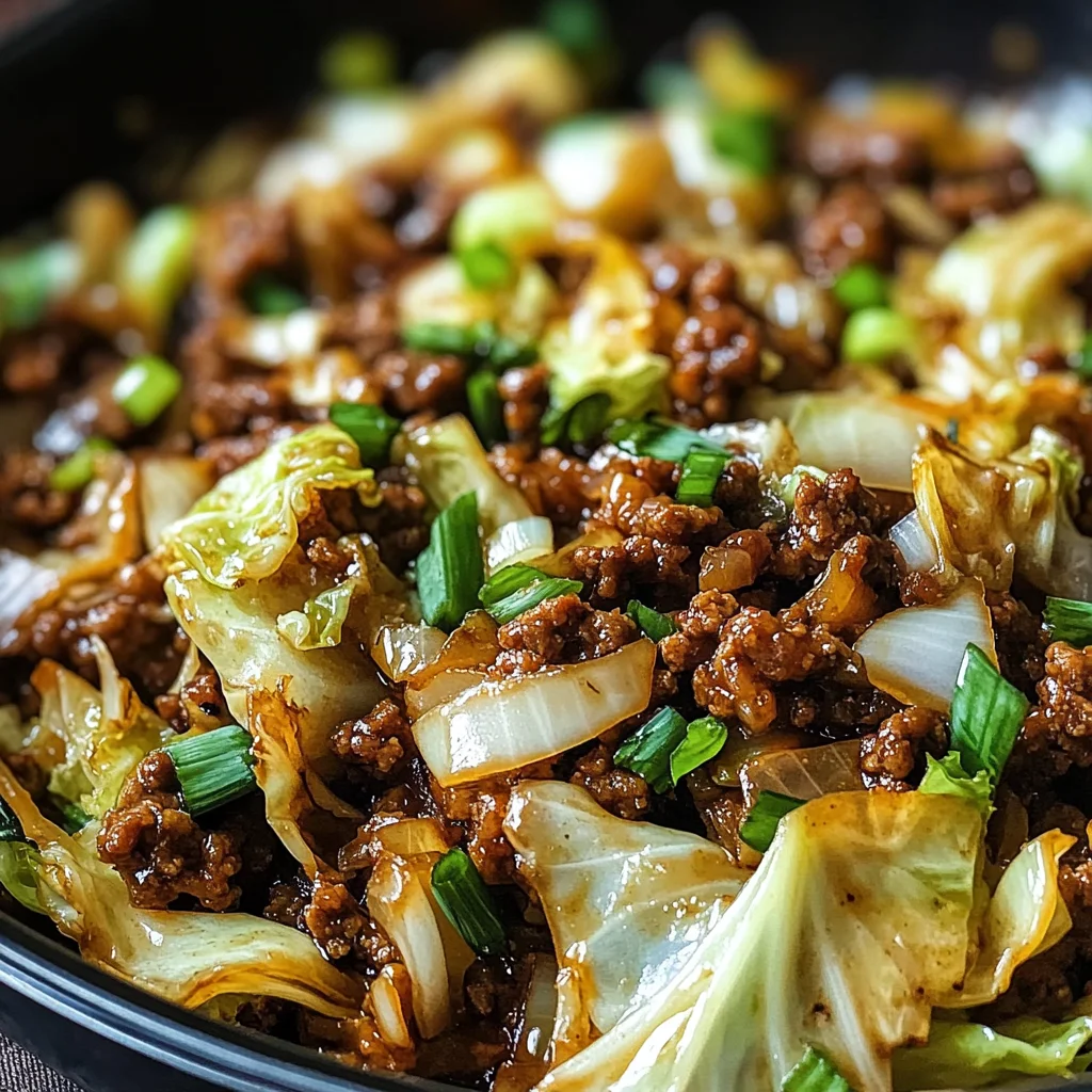 Mongolian-Style Ground Beef Stir-Fry with Crispy Cabbage