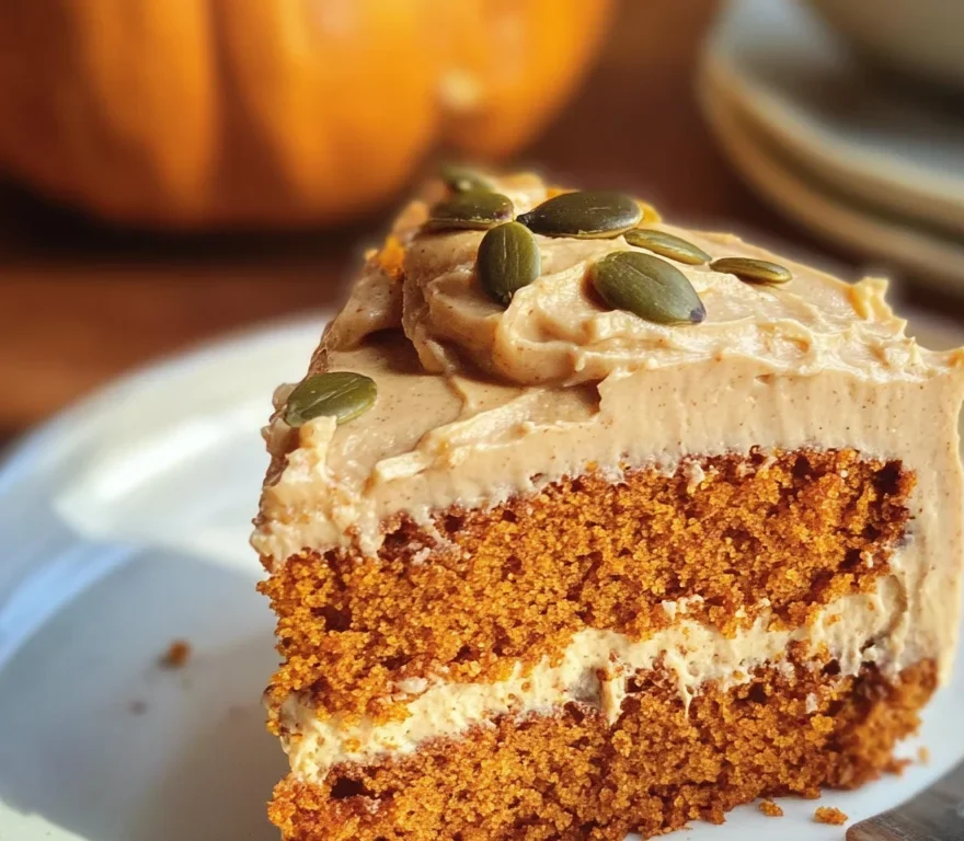 Pumpkin Spice Cake with Brown Sugar Cream Cheese Frosting
