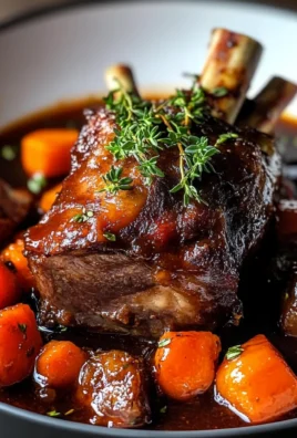 Red Wine Braised Lamb Shank with Carrots & Herbs