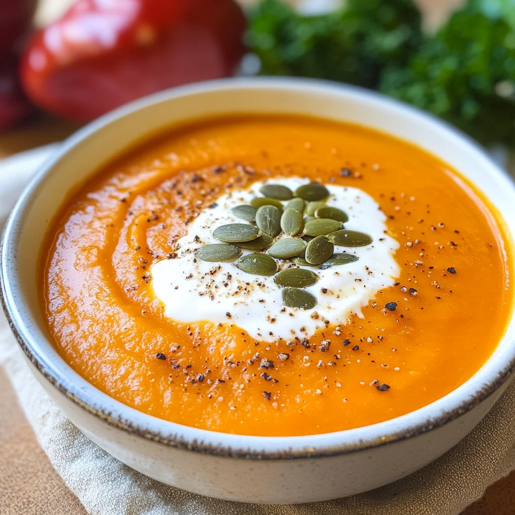 Roasted Butternut Squash and Red Pepper Soup