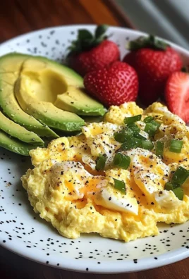 Scrambled Eggs with Avocado & Strawberries