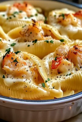 Seafood Stuffed Jumbo Shells with Creamy Cheese Sauce