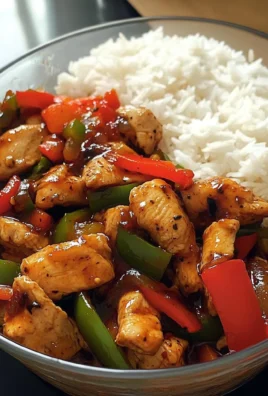 Spicy Chicken Stir-Fry with Peppers & Rice