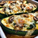 Spinach Mushroom and Ricotta Stuffed Zucchini