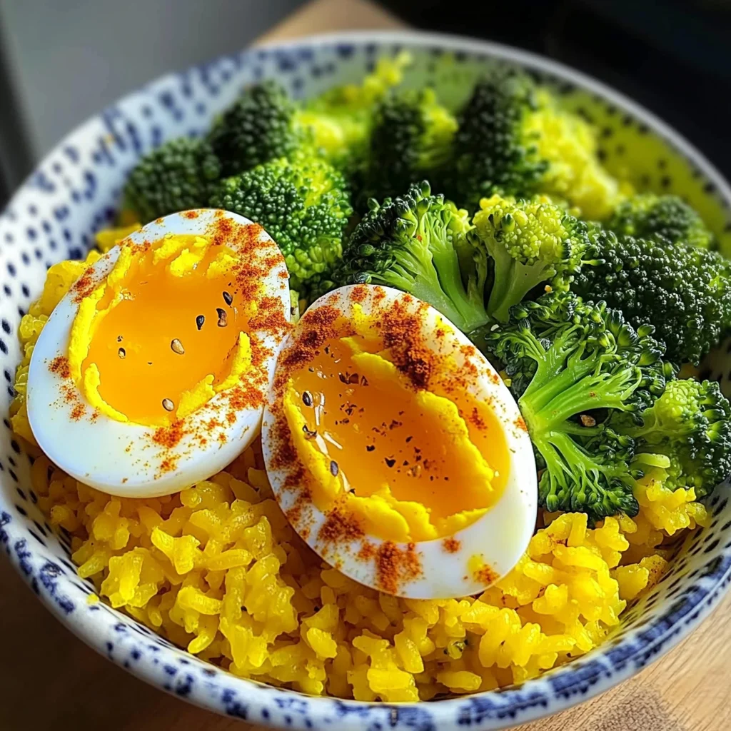 Turmeric Rice Bowl with Broccoli & Soft-Boiled Egg