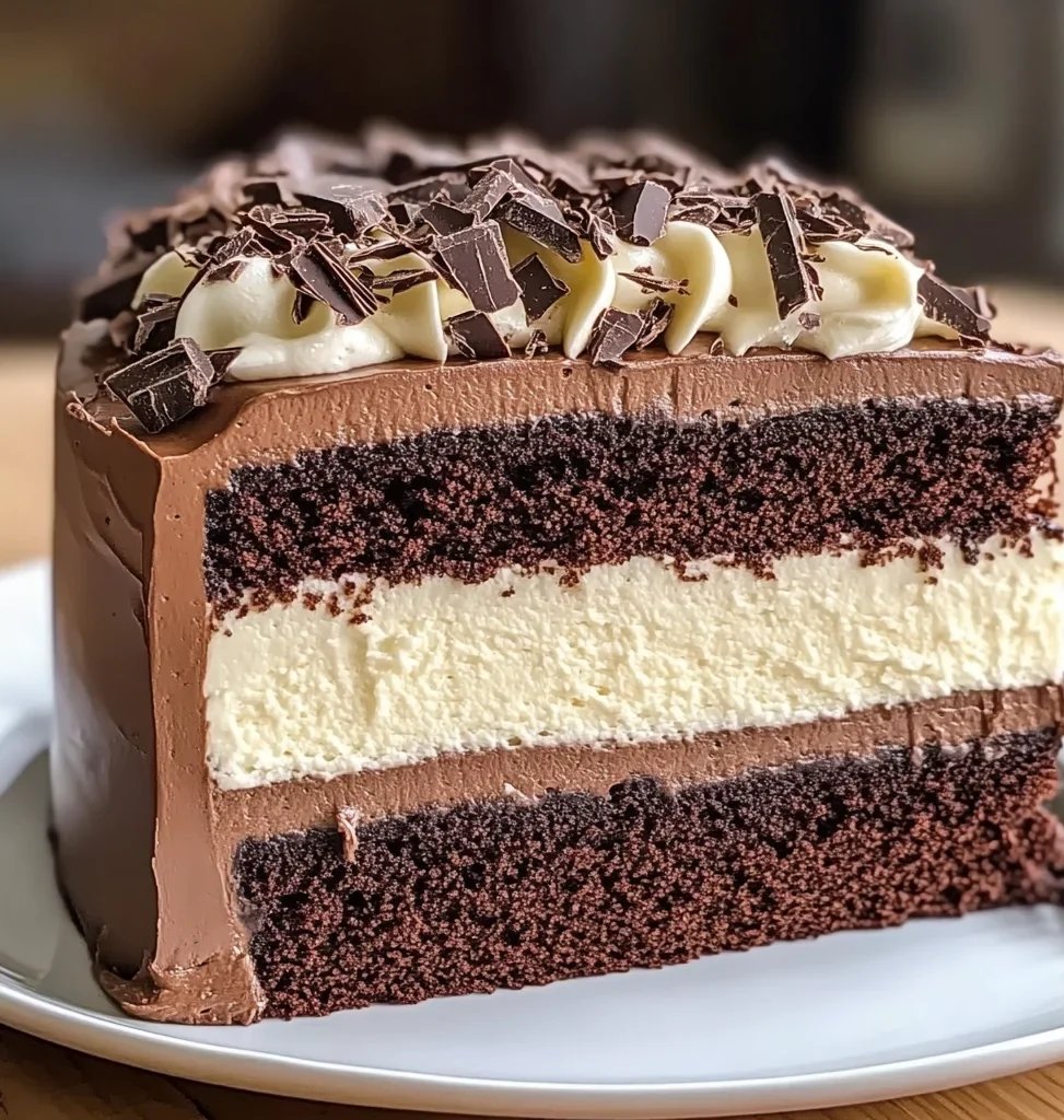Tuxedo Cake – Triple Chocolate Mousse Cake