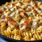 Cheesy Cajun Garlic Chicken Rotini Skillet Recipe