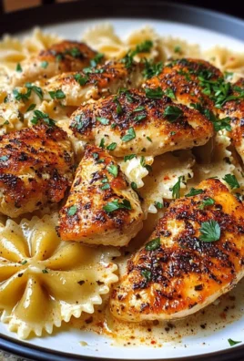 Cheesy Garlic Chicken with Cajun Alfredo Bowties