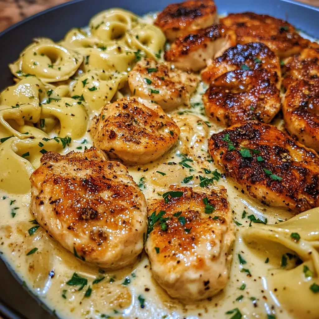 Creamy Cajun Chicken Tortellini in Garlic Mozzarella Sauce