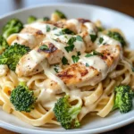 Creamy Chicken Alfredo Fettuccine with Broccoli