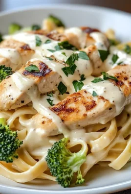 Creamy Chicken Alfredo Fettuccine with Broccoli