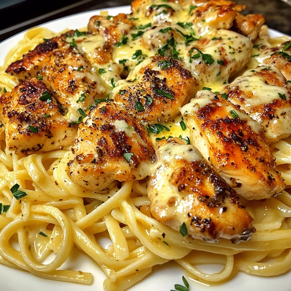 Creamy Garlic Chicken Linguine