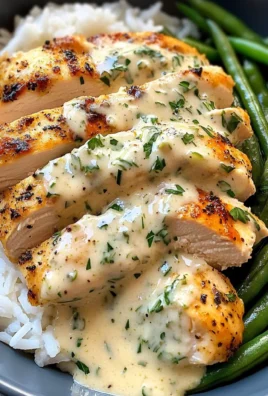 Creamy Herb Chicken with Fluffy Rice & Green Beans
