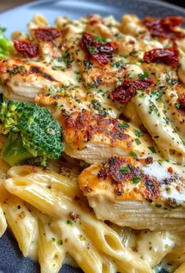 Creamy Tuscan Chicken and Broccoli Alfredo Penne