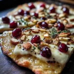 Crispy Flatbread with Brie, Cranberries & Toasted Almonds