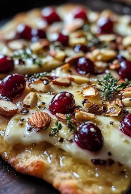 Crispy Flatbread with Brie, Cranberries & Toasted Almonds