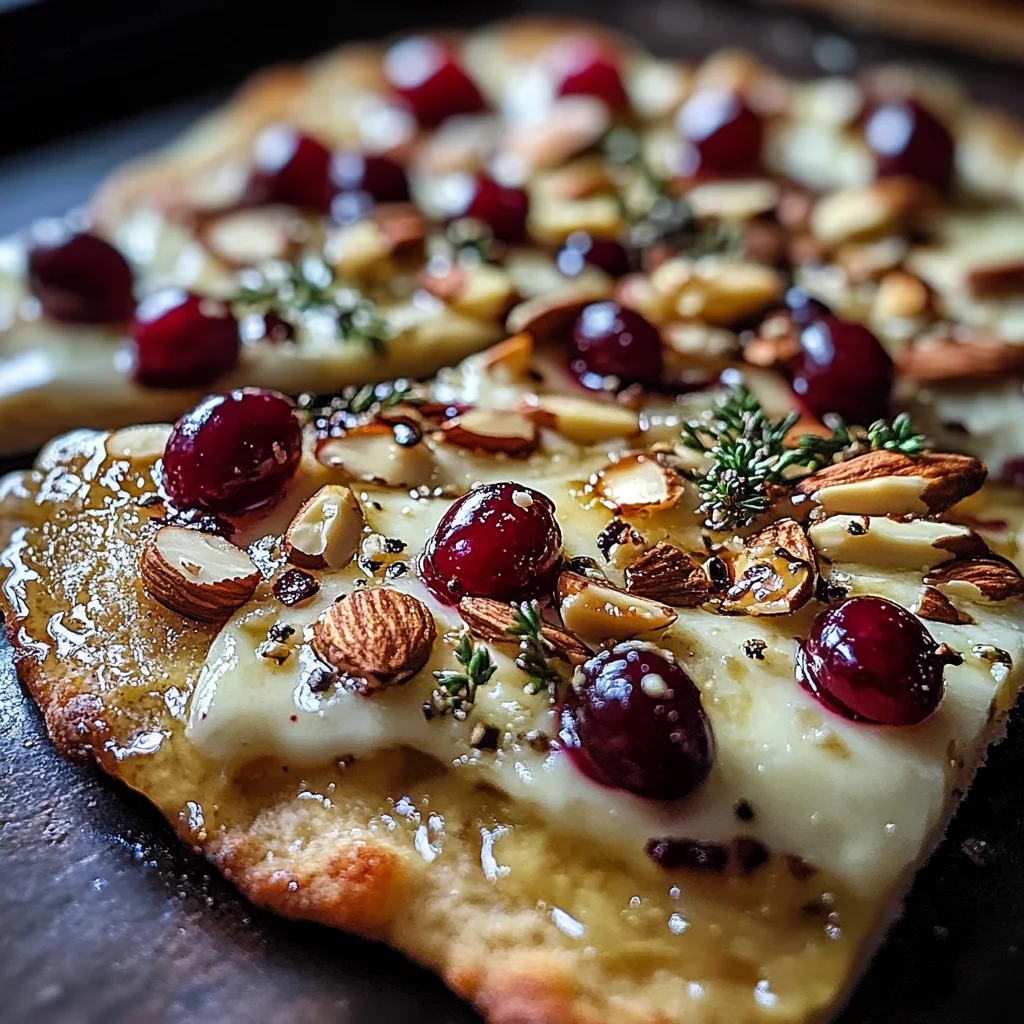 Crispy Flatbread with Brie, Cranberries & Toasted Almonds