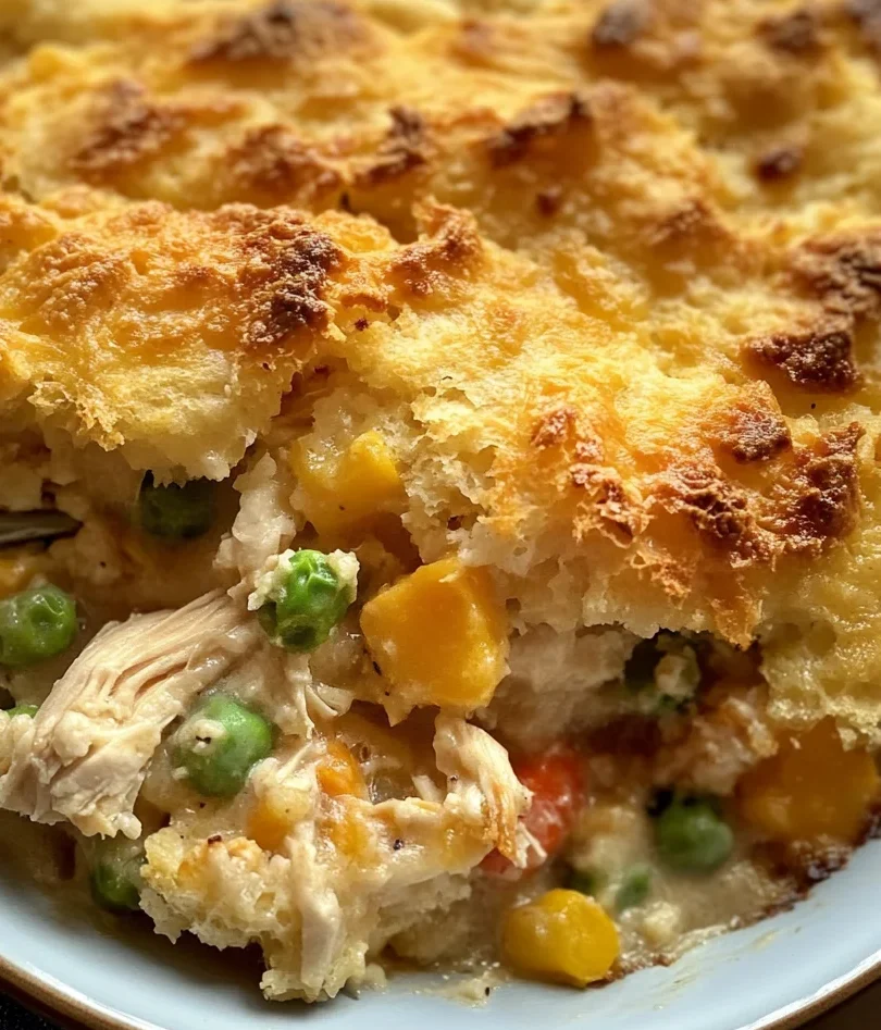 Easy Chicken Cobbler Dinner Casserole