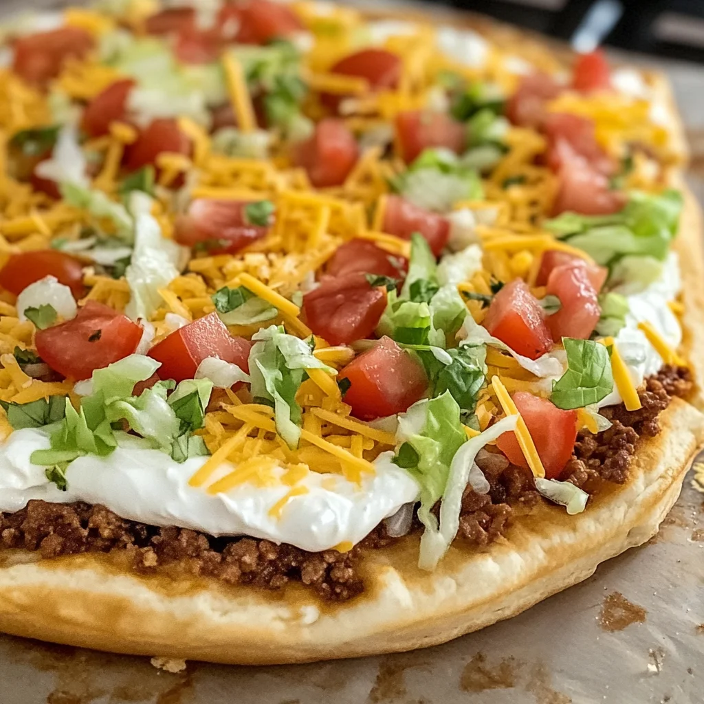 Easy Crescent Roll Taco Pizza - Alrightwithme
