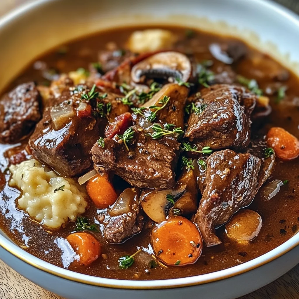 French Beef Stew with Mushrooms