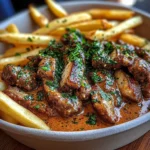 Garlic Butter Beef with Fries and Naan