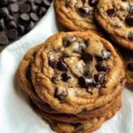 Gooey Bourbon Browned Butter Chocolate Chip Cookies