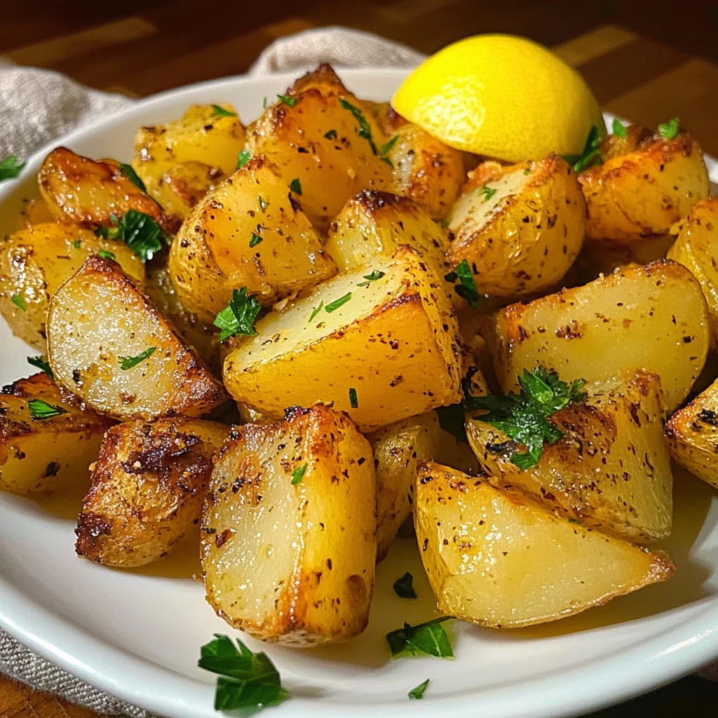 Greek Lemon Garlic Roasted Potatoes