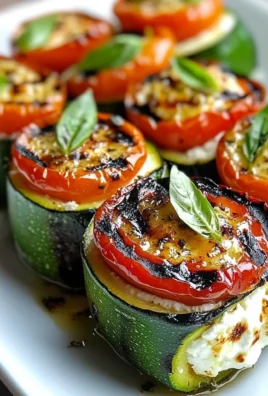 Grilled Zucchini Rollups with Lemon-Basil Ricotta & Slow Roasted Tomatoes
