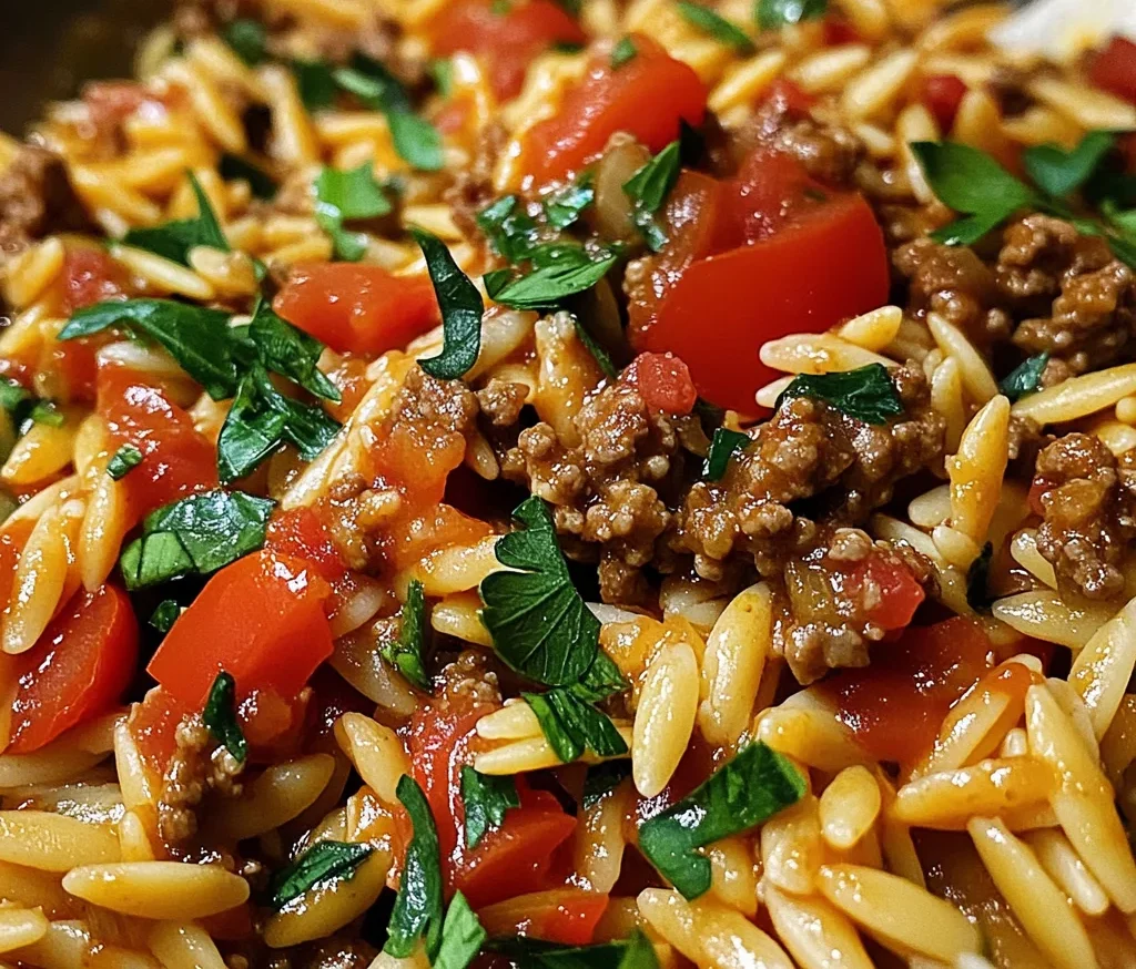 Ground Beef Orzo