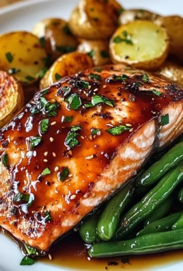 Honey-Glazed Salmon with Garlic Green Beans & Crispy Potatoes