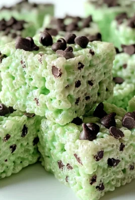 Mint Chocolate Chip Rice Krispie Treats