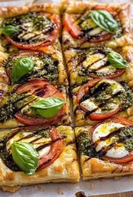 Pesto Caprese Puff Pastry Pizza