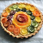 Rainbow Rose Veggie Tart