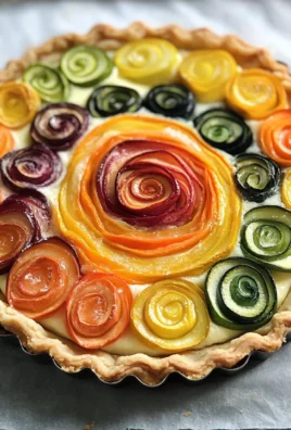 Rainbow Rose Veggie Tart