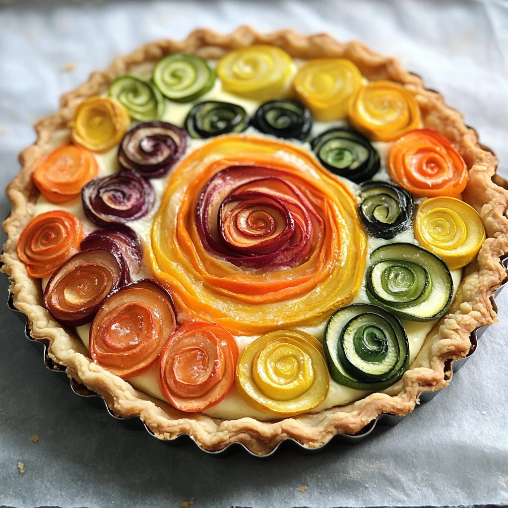 Rainbow Rose Veggie Tart