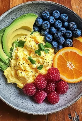 Scrambled Eggs with Avocado and Fresh Berries