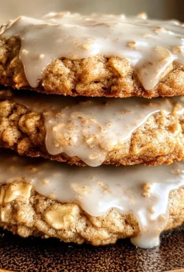 Seriously Thick & Chewy Chai Oatmeal Cookies with Maple Glaze