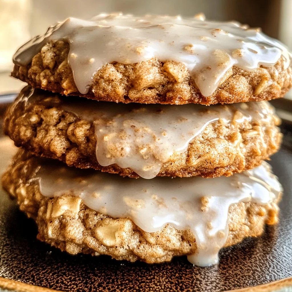 Seriously Thick & Chewy Chai Oatmeal Cookies with Maple Glaze