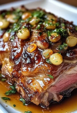 Slow-Roasted Lamb Shoulder with Garlic-Honey Mustard Glaze