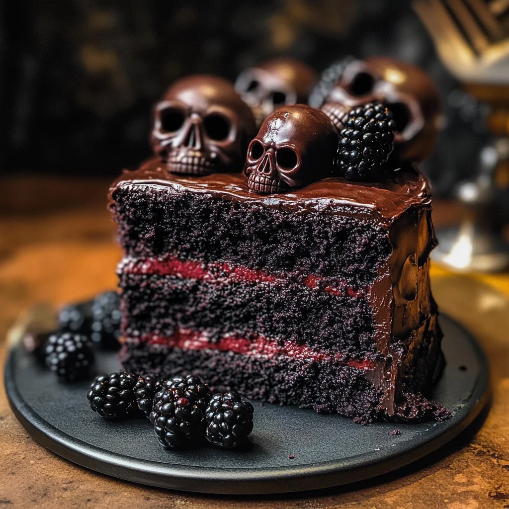 Spooky Black Velvet Halloween Cake
