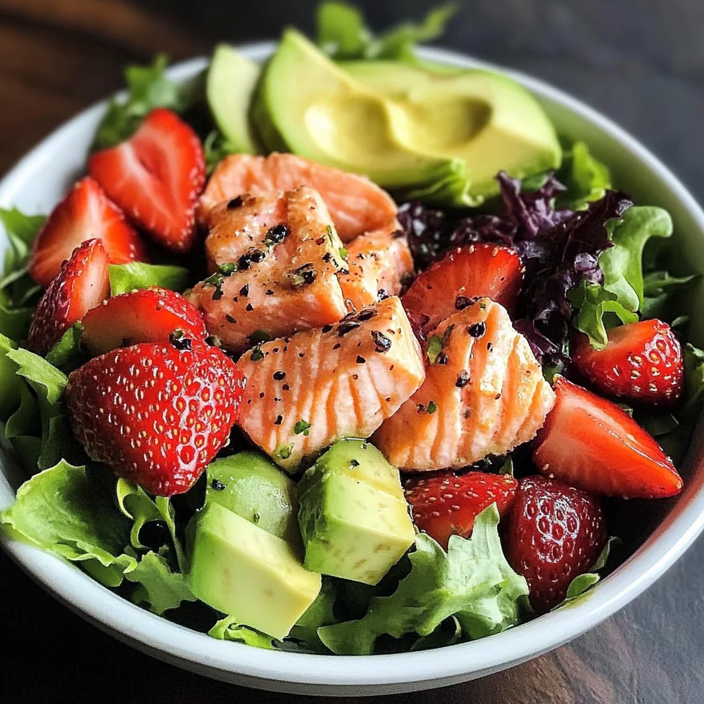 Strawberry Avocado Salmon Salad